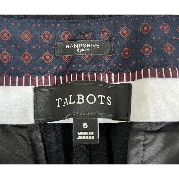 Talbots Hampshire Curvy Women Size 6 Black High Rise Straight Leg Pants Trouser - Picture 6 of 10